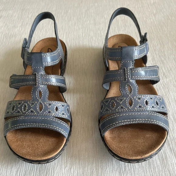 Clarks Shoes Clarks Laurieann Kay Bluegray Sandals Womens 7w